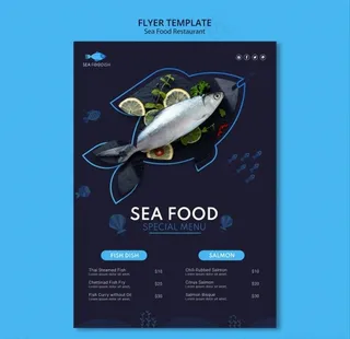 海鲜创意宣传单图片