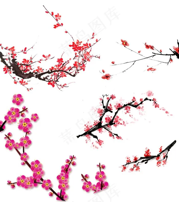梅花图片psd模版下载