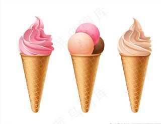 蛋卷冰淇淋矢量素材图片