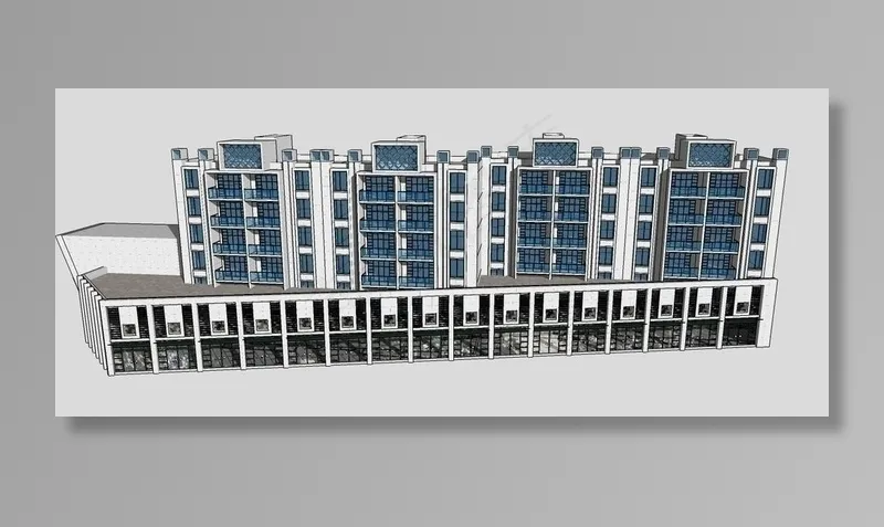 skp 小区沿街商业图片