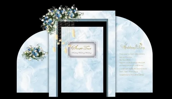 小清新蓝色婚礼素材图片