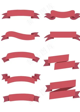 红色喜庆飘带装饰图片