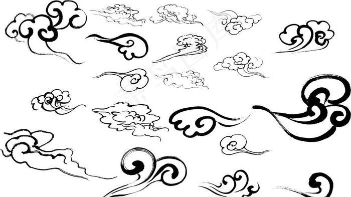 水墨云纹图片cdr矢量模版下载