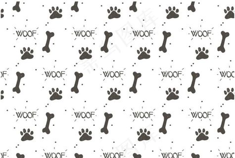 手绘风狗脚印 骨头图片