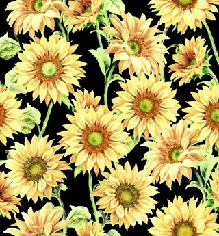 大牌向日葵 手绘太阳花 时尚图片