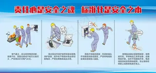 工地安全生产安全用电漫画图片