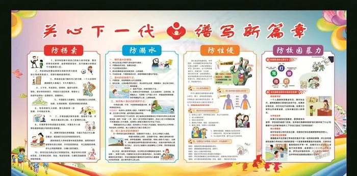 青少年安全教育宣传栏图片(280X90)cdr矢量模版下载