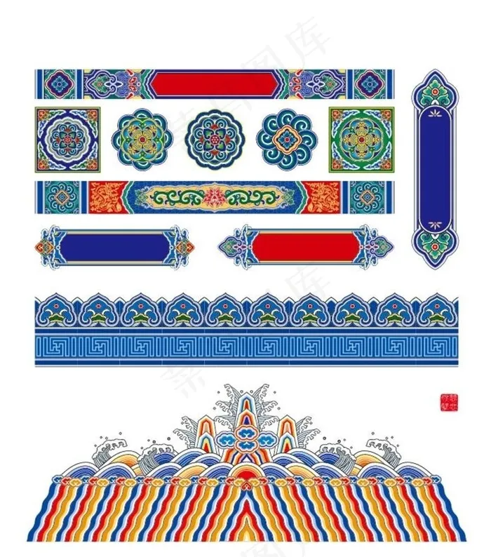 海水江崖纹图片ai矢量模版下载