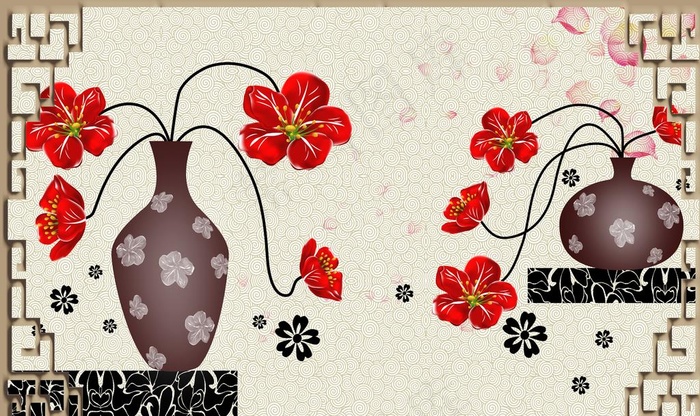 花瓶背景墙图片(9071X5669(DPI:72))psd模版下载