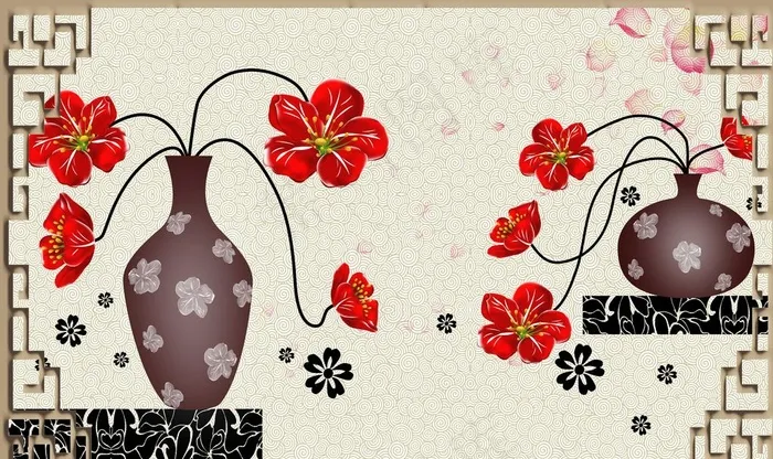 花瓶背景墙图片(9071X5669(DPI:72))psd模版下载