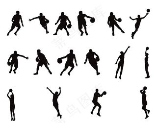 打篮球剪影图片