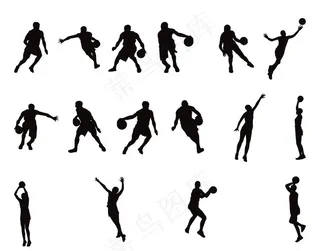 打篮球剪影图片