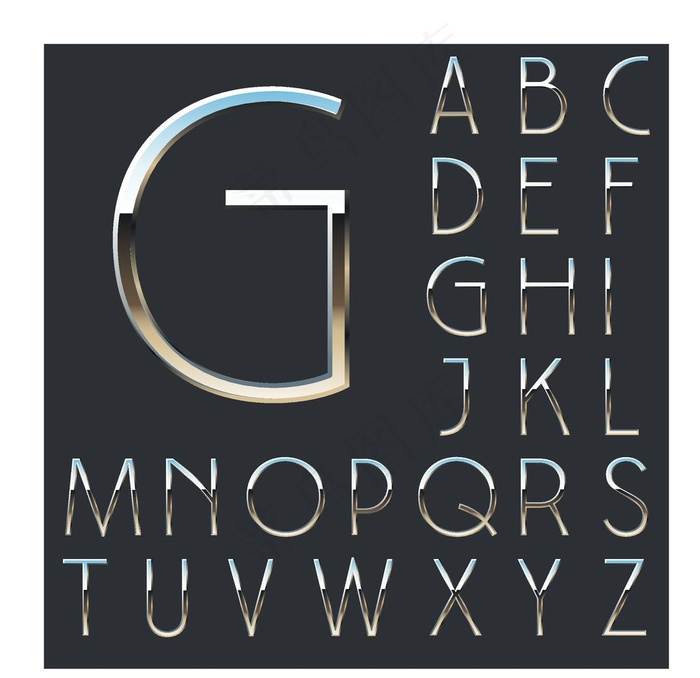 体字 三维字 金属字 三维立体图片ai矢量模版下载