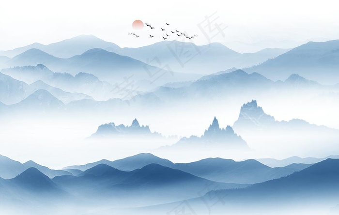 水墨画图片(7087X4724(DPI:300))psd模版下载
