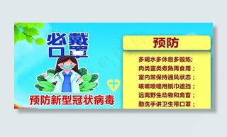 预防新型冠状病毒  必带口罩图片