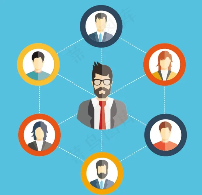 商务人士半身头像图片ai矢量模版下载