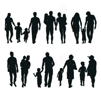 家庭人物剪影图片