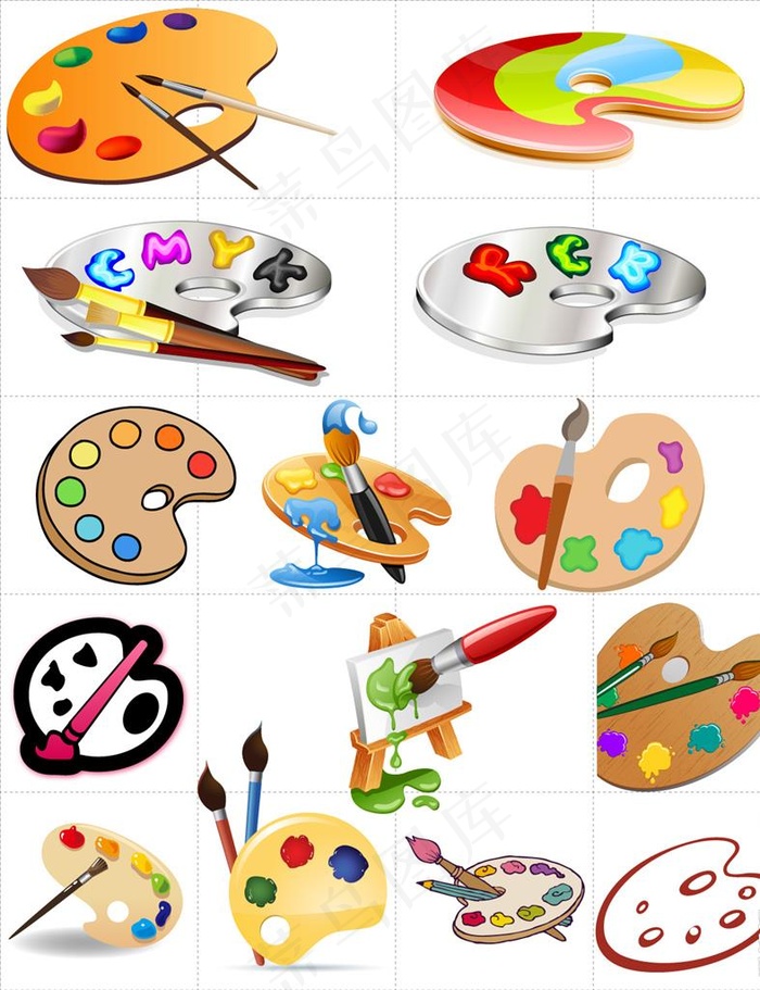 矢量彩色调色板图片