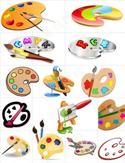 矢量彩色调色板图片