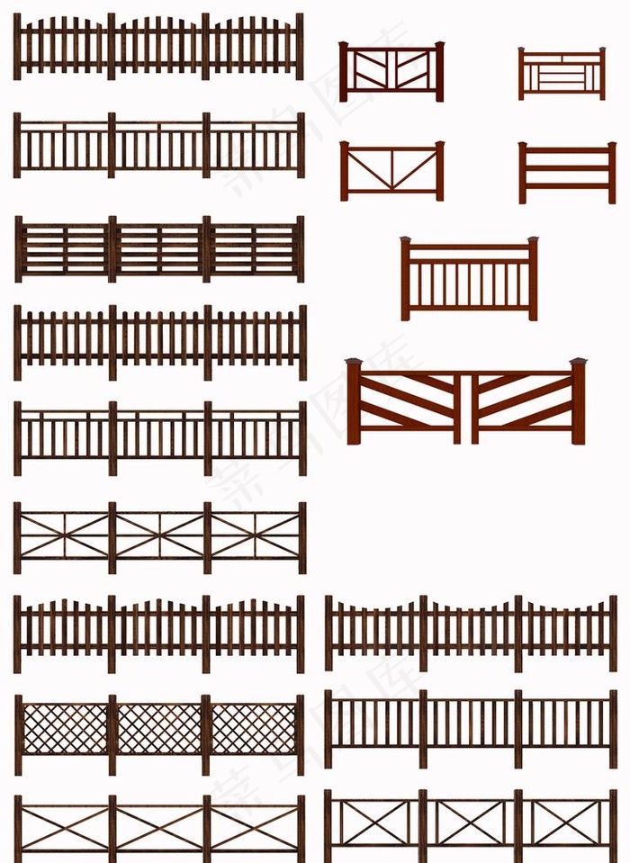 实木围栏图片psd模版下载