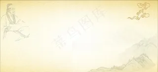 古风中医药展板背景图片