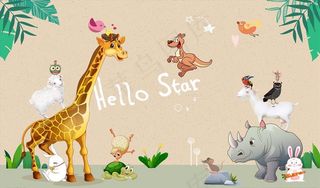 动物卡通 欧式背景墙图片