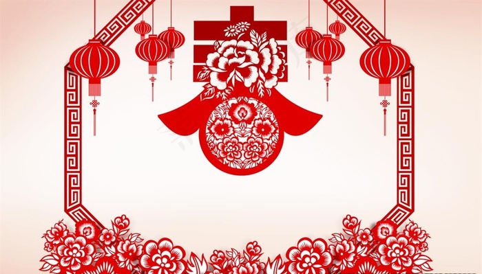 春剪纸图片