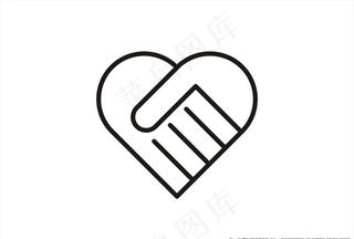 牵手关爱图标设计矢量图片