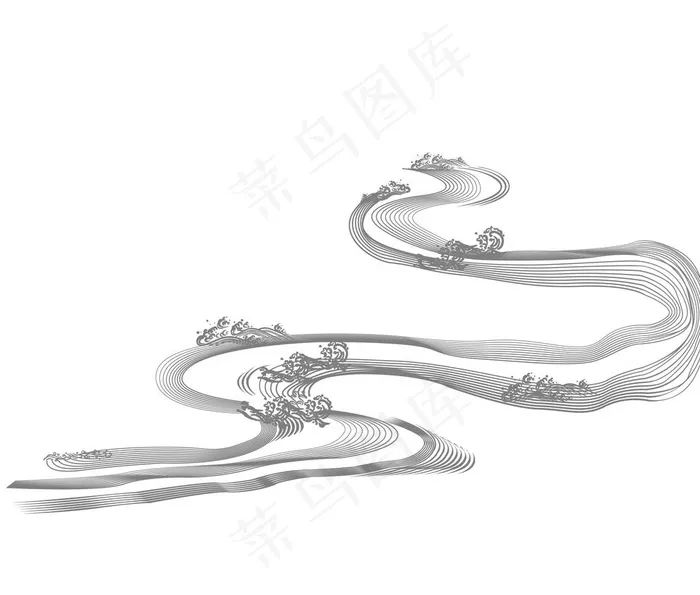 河流平面图图片ai矢量模版下载