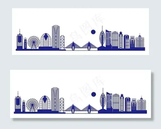 海口矢量线建筑图片