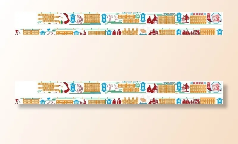 50米校园文化墙“客家家训”图片cdr矢量模版下载