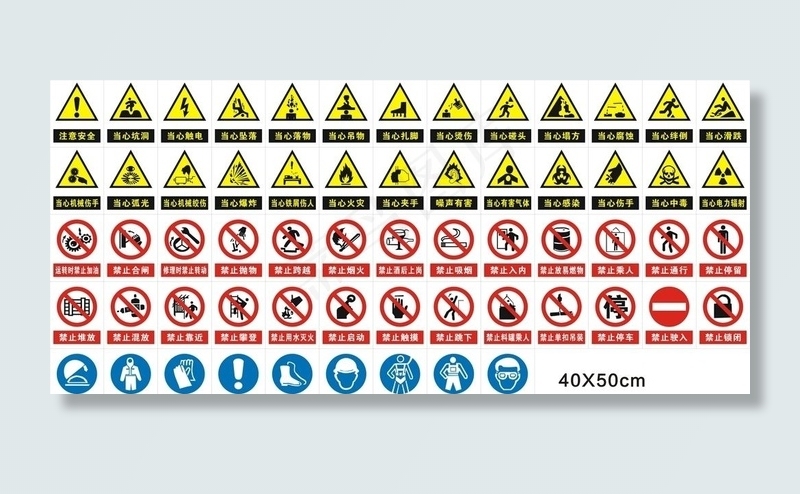 工地安全警示牌图片cdr矢量模版下载