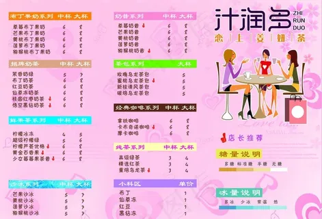 奶茶菜单图片