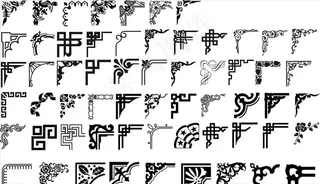 美术花边矢量图 各种角边图片