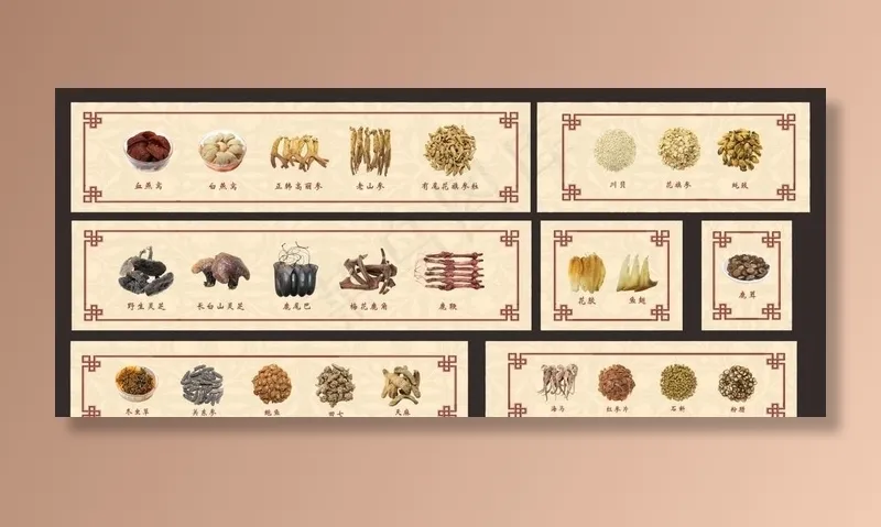 补品药材广告图片cdr矢量模版下载