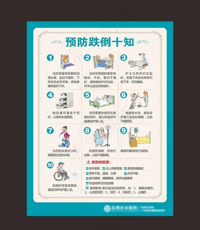 预防跌倒10知图片cdr矢量模版下载