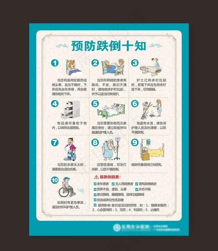 预防跌倒10知图片cdr矢量模版下载