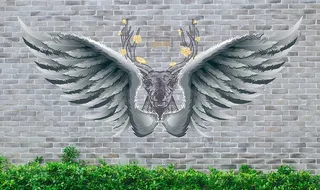 翅膀背景墙图片