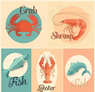 海鲜图标水产图标图片