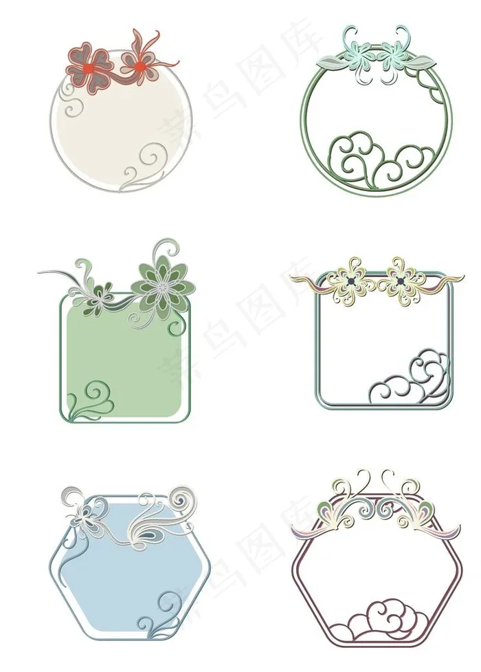 中国风复古精致撞色手工盘扣图片ai矢量模版下载