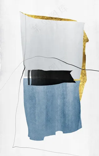 欧式简约几何烁金装饰画图片