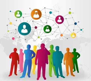 社交网络人脉券矢量图片