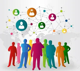 社交网络人脉券矢量图片