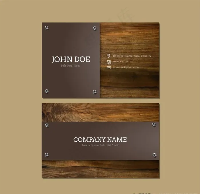 木头名片图片ai矢量模版下载