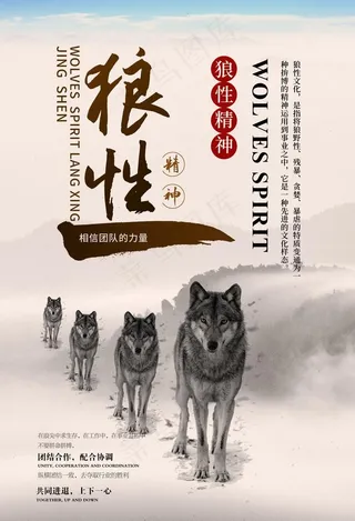 狼性团队文化海报图片