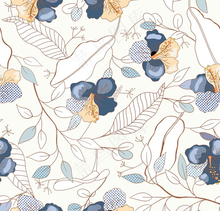 抽象花型  扎染花图片