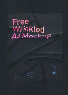 A4纸张褶皱样机图片