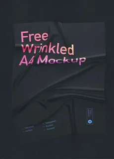 A4纸张褶皱样机图片