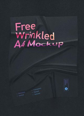 A4纸张褶皱样机图片