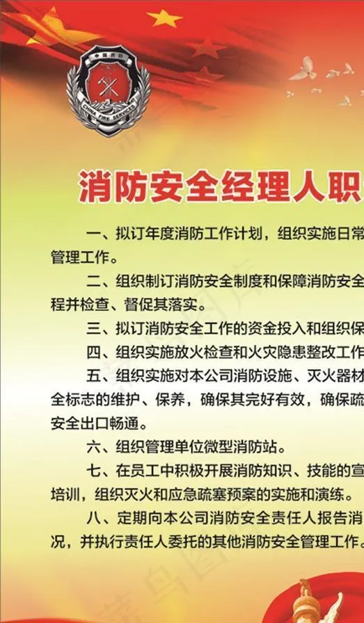 消防安全经理人职责图片cdr矢量模版下载